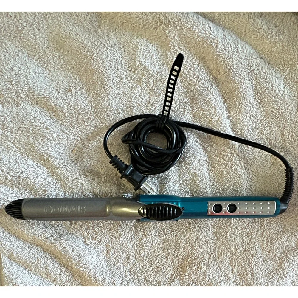 Conair InfinitiPRO CD108 1 in Ceramic Curling Iron 25 Heat 400°F Teal/Gray